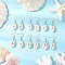 Shell Shape Dangle Earrings, with 304 Stainless Steel Earring Hooks & Copper Wire & Brass Cabochons, Golden, Seashell Color, 46~49x12.5~14mm, 6pairs/set