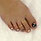 3Pcs 3 Styles Brass Knot Open Cuff Toe Rings for Daily, Golden, Inner Diameter: 14~17mm, 1pc/style