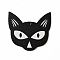 Single Face Printed Wood Big Pendants, Halloween Charms, Black, Cat Shape, 61x63.5x2.5mm, Hole: 3mm