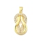 Brass Micro Pave Cubic Zirconia Pendants, Cadmium Free & Lead Free, Knot, Real 18K Gold Plated, 27x15x3mm, Hole: 3.5x6mm