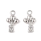 Brass Charms, Cadmium Free & Nickel Free & Lead Free, Hot Air Balloon, Real Platinum Plated, 12.5x7x3mm, Hole: 1.5mm