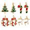 8Pcs 4 Styles Brass Pendants, Micro Pave Colorful Grade AAA Cubic Zirconia, with Enamel and Jump Ring, Long-Lasting Plated, Cadmium Free & Lead Free, Mixed Shapes, 17~20x10~16x2~3.5mm, Hole: 2~2.5mm, 2pcs/style