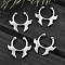 304 Stainless Steel Clip on Nose Rings, Fire Shape, Stainless Steel Color, 17x17x1.5mm
