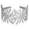 Europe and America Style 304 Stainless Steel Cuff Bangles for women, Flower, Stainless Steel Color, Inner Diameter: 2-3/8 inch(6cm)