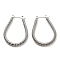 Non-Tarnish 304 Stainless Steel Teardrop Hoop Earrings, Stainless Steel Color, 33x24.5mm