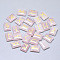 Natural Rose Quartz Cabochons, Rectangle with Runes/Futhark/Futhorc, 20x15x6mm, 25pcs/set