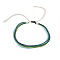 Multi-strand Fibre Wax Threads Braided Bracelet, Adjustable Cord Bracelet, Green