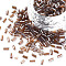 Transparent Colours Luster Glass Bugle Beads, Round Hole, Sienna, 3~8x2mm, Hole: 0.7mm, about 450g/pound