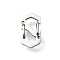 304 Stainless Steel Keychain Clasp Findings, Stainless Steel Color, 11.5x7.5x1.5mm, Hole: 2x3mm