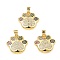 Real 18K Gold Plated Rack Plating Brass Micro Pave Cubic Zirconia Pendants, Long-Lasting Plated, Cadmium Free & Lead Free, Paw Print Charms, Colorful, 19x19.5x3.5mm, Hole: 3.2x4.3mm