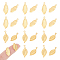 28Pcs 2 Style Ion Plating(IP) 304 Stainless Steel Pendants, Leaf Charm, Golden, 18.5~19x6.5~8x0.7~1mm, Hole: 1mm, 14pcs/style