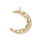Brass Pendants, Cadmium Free & Nickel Free & Lead Free, Irregular Geometry, Moon, 17x12x2.5mm, Hole: 1.2mm