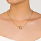 Brass Pave Cubic Zirconia Hollow Star Shape Pendant Necklaces for Women, Colorful, 17.32 inch(44cm)