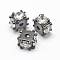 Brass Micro Pave Grade AAA Cubic Zirconia Beads, Cube, Lead Free & Nickel Free & Cadmium Free, Gunmetal, 6x8x8mm, Hole: 1.5mm
