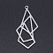 Non-Tarnish 201 Stainless Steel Pendants, Origami, Rhombus, Stainless Steel Color, 35x17.5x1mm, Hole: 1.6mm
