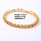 Hip-hop Brass Micro Cubic Zirconia Link Chain Bracelets for Men and Women, Light Khaki, 7-5/8 inch(19.5cm)
