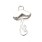Brass Pendants, Umbrella Charms, Cadmium Free & Lead Free, Long-Lasting Plated, Rack Plating, Five-Pointed Star, Silver, 17x11x4mm, Hole: 2mm