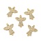 Brass Micro Pave Clear Cubic Zirconia Connector Charms, Angel Links, Real 18K Gold Plated, Cadmium Free & Nickel Free & Lead Free, 23x19x2mm, Hole: 1.4mm