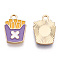 Eco-Friendly Zinc Alloy Pendants, with Enamel, Cadmium Free & Nickel Free & Lead Free, Chips, Light Gold, Medium Purple, 18x13x2mm, Hole: 2mm