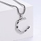 3Pcs Stainless Steel Textured Letter Pendants, Without Chain, Letter C