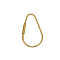 Brass Screw Carabiner Lock Charms, Teardrop, Raw(Unplated), 76x43x3mm