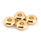 Brass Beads, Long-Lasting Plated, Flat Round, Real 24K Gold Plated, 4.2x1.5mm, Hole: 1.5mm