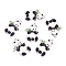 Alloy Enamel Pendants, Cadmium Free & Lead Free, Panda, Black, Platinum, about 32mm long, 23mm wide, 2mm thick, hole: 1.5mm