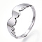 Non-Tarnish 304 Stainless Steel Wing Adjustable Ring for Women, Stainless Steel Color, US Size 6 1/2(16.9mm)
