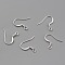 Brass Earring Hooks, Ear Wire, with Horizontal Loop, 925 Sterling Silver Plated, 16~18x16~18x1.5mm, Hole: 2mm, Pin: 0.8mm