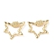 Brass Screw Carabiner Lock Charms, Cadmium Free & Nickel Free & Lead Free, Star, Real 18K Gold Plated, 20x21.5~23.5x2.5mm