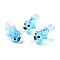 Handmade Lampwork Beads, Goldfish, Sky Blue, 25~35x15.5x16mm, Hole: 1.7mm