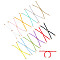 12Pcs 12 Colors Polyester Cord Bracelet Making, Slider Bracelet, Fit for Connector Charm, Mixed Color, 9-1/2 inch(24cm), Hole: 2.5mm, 1pc/color