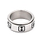 Stainless Steel Spinner Ring, with Dice Pattern, Wide Band Rings for Men, Stainless Steel Color, 8mm, Inner Diameter: 17.3mm