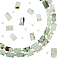 SUPERFINDINGS 2 Strands Natural Prehnite Beads Strands Precious Natural Stone Beads Green Cylinder Beads Stone Tube Loose Beads Column Faceted Beads with Seed Beads(About 14-15PCS/Strand)