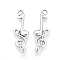 Tibetan Style Alloy Pendants, Musical Note, Cadmium Free & Lead Free, Antique Silver, 32x11x3mm, Hole: 2mm, about 770pcs/1000g