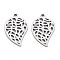 Non-Tarnish 304 Stainless Steel Pendants, Laser Cut, Leaf, Stainless Steel Color, 21x14x1mm, Hole: 1.6mm