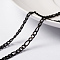 304 Stainless Steel Figaro Chains, Unwelded, with Spool, Electrophoresis Black, 4x3x0.8mm & 6.5x3x0.8mm, about 32.8 Feet(10m)/roll