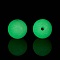 Luminous Candy Color Glass Bead, Glow in the Dark,  Round, Light Green, 8mm, Hole: 1.3mm