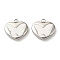 304 Stainless Steel Enamel Pendants, Heart with Butterfly Charms, Stainless Steel Color, White, 14x15x3mm, Hole: 1.8mm