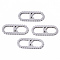 Tarnish Resistant 201 Stainless Steel Links Connectors, Laser Cut, Oval with Letter, Stainless Steel Color, Letter.K, 15x6x1mm, Hole: 4x5~7mm