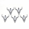 Tarnish Resistant 304 Stainless Steel Charms, Laser Cut, Cow Head, Stainless Steel Color, 15x13x1mm, Hole: 0.9mm