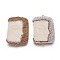 Resin Links connectors, with Polymer Clay Rhinestone and Brass Findings, Rectangle, Golden, Mixed Color, 58x38x10mm, Hole: 2mm