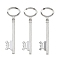 Tibetan Style Alloy Skeleton Key Large Pendants, Lead Free & Cadmium Free, Platinum, 80x23x3mm, Hole: 12x18mm