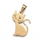 304 Stainless Steel Pendants, Laser Cut, Cat Shape, Golden, 20x13.5x1.2mm, Hole: 3x5mm