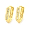 Brass Micro Pave Clear Cubic Zirconia Hoop Earrings for Women, Real 18K Gold Plated, 21x4mm