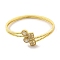 Clear Cubic Zirconia Square Hinged Bangle, Brass Jewelry for Women, Golden, Inner Diameter: 2-1/8x2-1/4 inch(5.25x5.7cm)