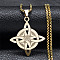 201 Stainless Steel Trinity Knot Pendant Necklaces for Men Women, Golden, 23.43 inch(59.5cm)