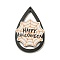 Wood Pendants, Halloween Theme, White, Word, 55x35x3mm, Hole: 2mm