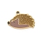 304 Stainless Steel Enamel Pendants, Hedgehog Charms, Ion Plating(IP), Real 18K Gold Plated, 11x16x2mm, Hole: 1.4mm