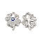 Brass Micro Pave Cubic Zirconia Pendants, Cadmium Free & Nickel Free & Lead Free, with Enamel Evil Eye & Jump Ring, Clover Charms, Platinum, Royal Blue, 20.5x16.5x3.8mm, Hole: 3.3mm
